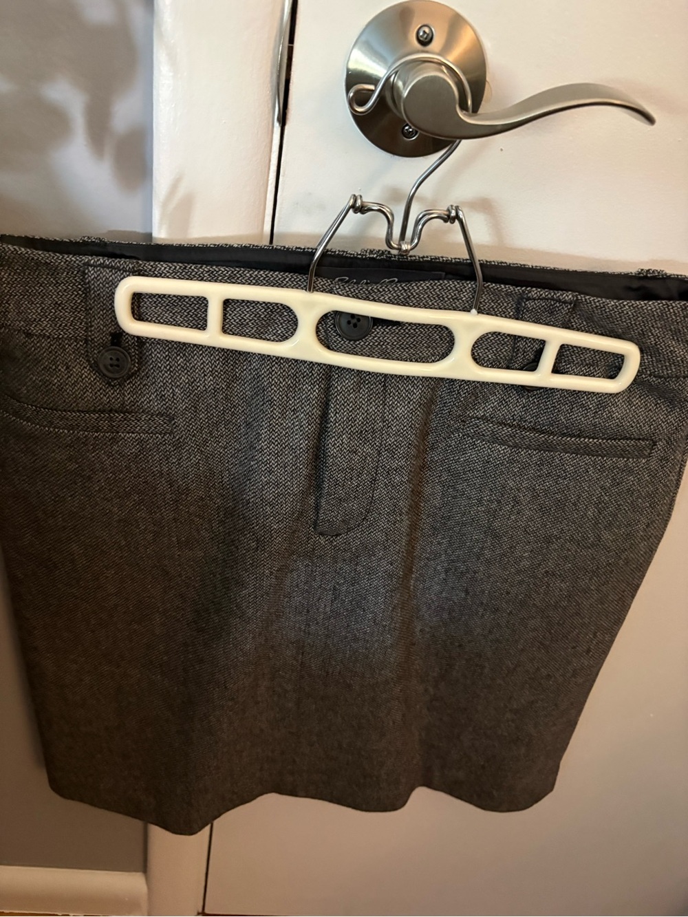 Eddie Bauer Gray Herringbone Pencil Skirt
